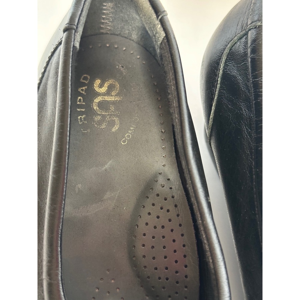 SAS Tripad Comfort Women 7 M Black Leather Wedge Loafers Slip On Shoes D7128665 - Picture 2 of 10